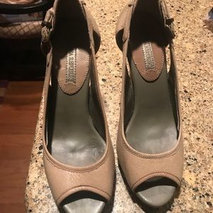 Banana Republic Taupe Peep-Toe Heels, Size 7.5